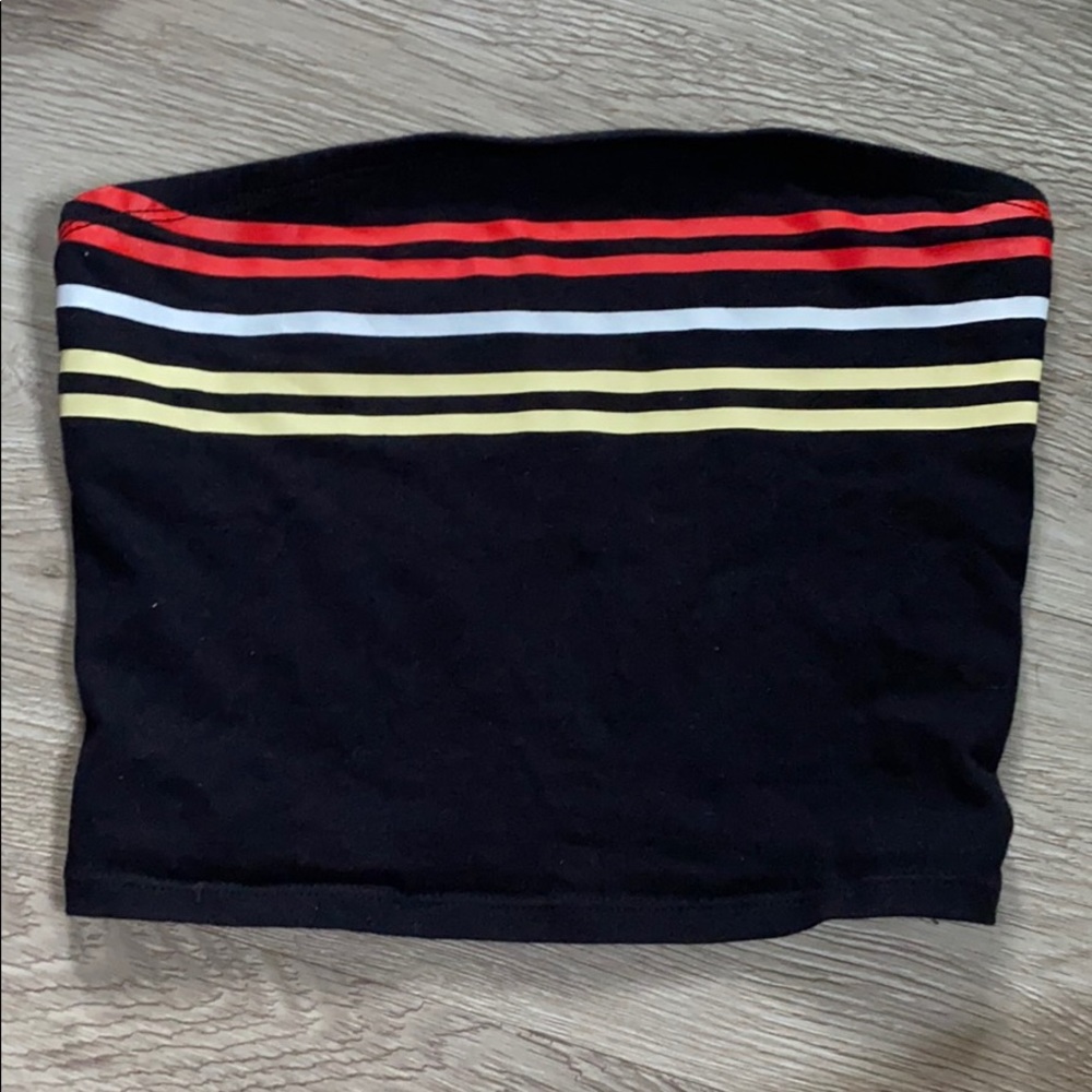 Red white and yellow stripes tube top